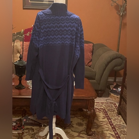 ISAAC MIZRAHI LIVE Shawl Collar Duster Sweater - Picture 6 of 8